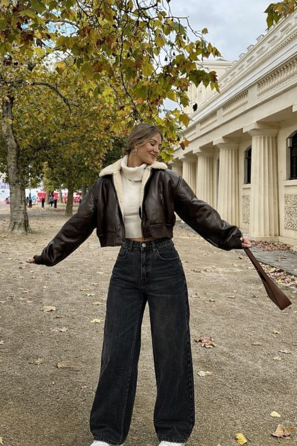 High-Waist Wide Leg Black Denim Jeans