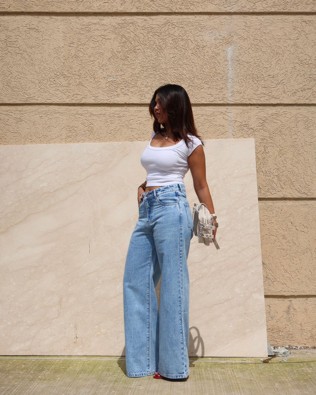 Classic High-Waist Wide Leg Denim Jeans
